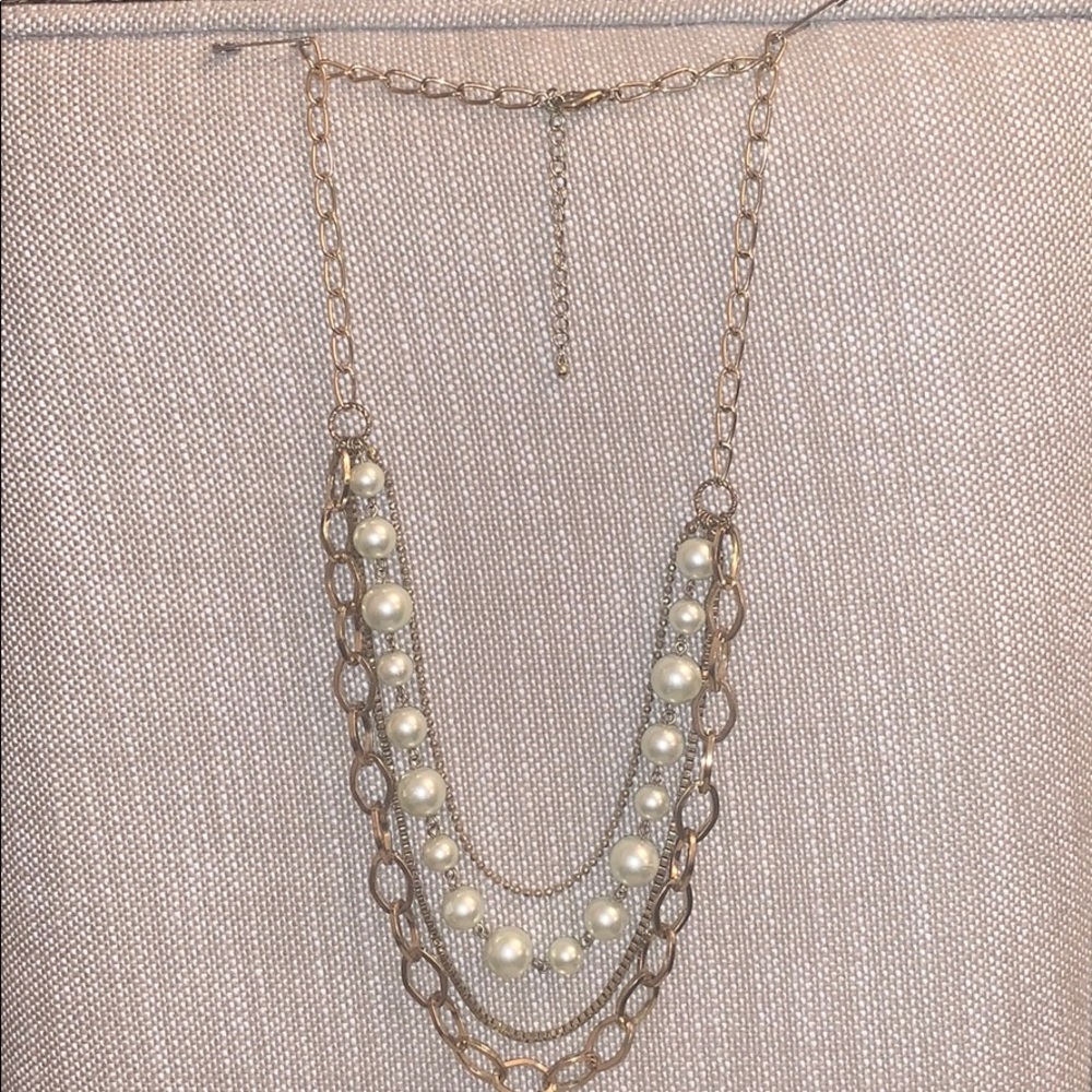 Bloomingdales AQUA Layered Gold Statement Necklace